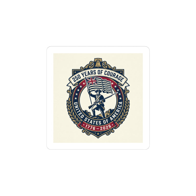 USA 250 Anniversary Crest Kiss-Cut Stickers | 1776–2026, Patriotic Vintage