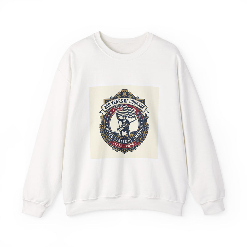 USA 250 Heritage Crest Crewneck, patriotic vintage 1776–2026, Memorial Day sweatshirt